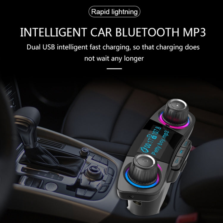 BT06 Dual USB Charging Smart Bluetooth 4.0 + EDR FM Transmitter MP3 Music Player Car Kit with 1.3 inch LED Screen, Support Bluetooth Call, TF Card & U Disk - Bluetooth Car Kits by PMC Jewellery | Online Shopping South Africa | PMC Jewellery | Buy Now Pay Later Mobicred