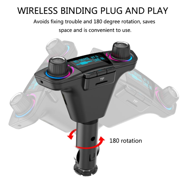 BT06 Dual USB Charging Smart Bluetooth 4.0 + EDR FM Transmitter MP3 Music Player Car Kit with 1.3 inch LED Screen, Support Bluetooth Call, TF Card & U Disk - Bluetooth Car Kits by PMC Jewellery | Online Shopping South Africa | PMC Jewellery | Buy Now Pay Later Mobicred