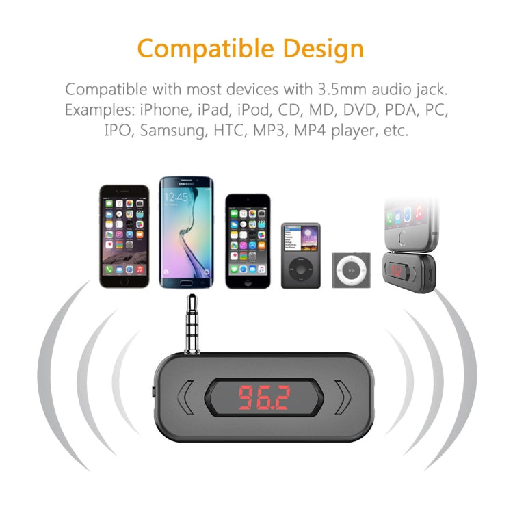 Doosl DSER116 Multifunctional Car FM Transmitter Wireless Music Receiver with 3.5mm Jack & LCD Display, Support Hands-free Call(Black) - Bluetooth Car Kits by DOOSL | Online Shopping South Africa | PMC TechLife | Buy Now Pay Later Mobicred