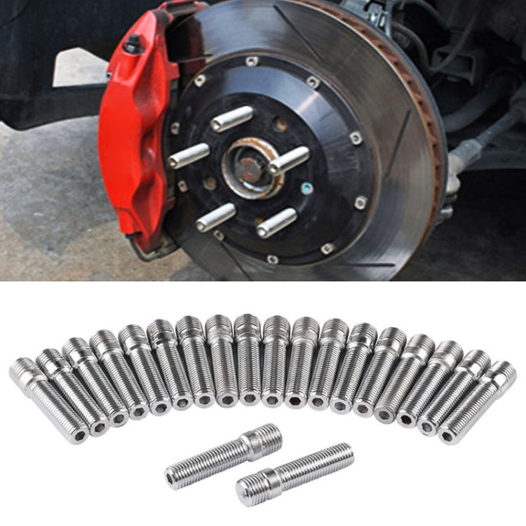 20 PCS 5cm Universal Car Modification Extended Wheels Stud Conversion M12x1.5 to M12x1.5 Screw Adapter LN032 LN033 LN044 - Nuts & Bolts by PMC TechLife | Online Shopping South Africa | PMC TechLife