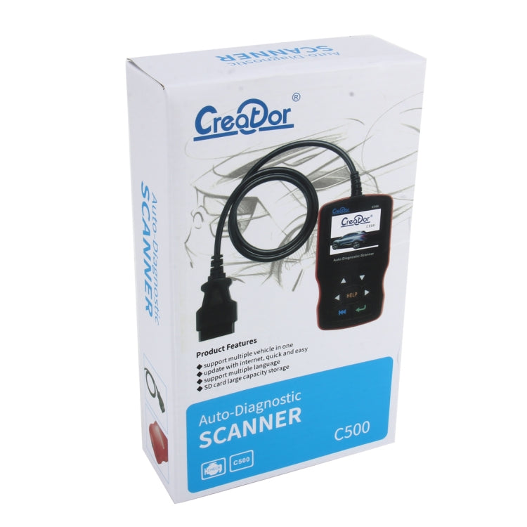 C500 Code Scanner 320*240 Pixel Display Car Scanner  Fault Code Reader Scanner Update Online Automotive Diagnostic Tool, Support SD card - Code Readers & Scan Tools by PMC TechLife | Online Shopping South Africa | PMC TechLife