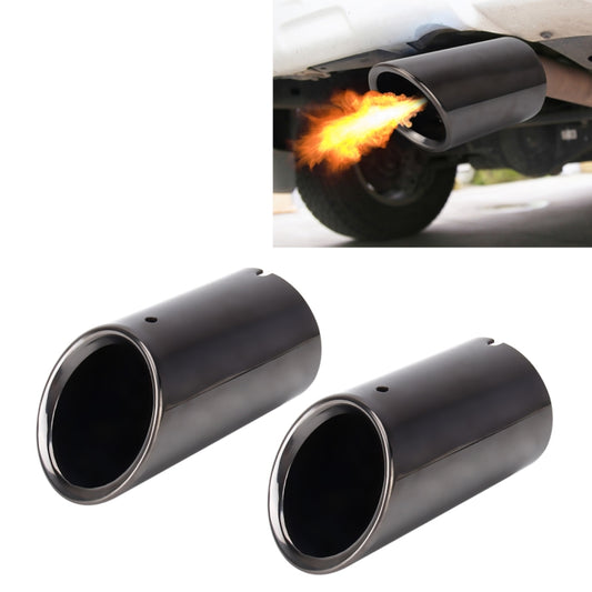 2 PCS Car Styling Stainless Steel Exhaust Tail Muffler Tip Pipe for VW Volkswagen 1.8T/2T Swept Volume, Audi A1/A3/A4L/Q3/Q5(Black) - Exhaust Pipes by PMC Jewellery | Online Shopping South Africa | PMC Jewellery