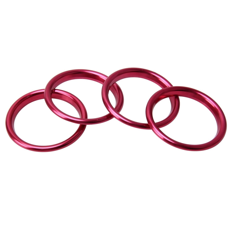 4 PCS Car Outlet Decorative Rings Aluminum Alloy Air Outlet Chrome Trim Ring Car Dashboard  Air Vents Cover Sticker Decoration for Audi A3(Magenta) - Decoration Rings by PMC Jewellery | Online Shopping South Africa | PMC Jewellery