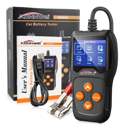 KONNWEI KW600 Auto Battery Analyzer 100 to 2000CCA Car Tester 12V 2.4 inch Digital Color Screen Cranking Charging Car Diagnostic - Code Readers & Scan Tools by KONNWEI | Online Shopping South Africa | PMC Jewellery