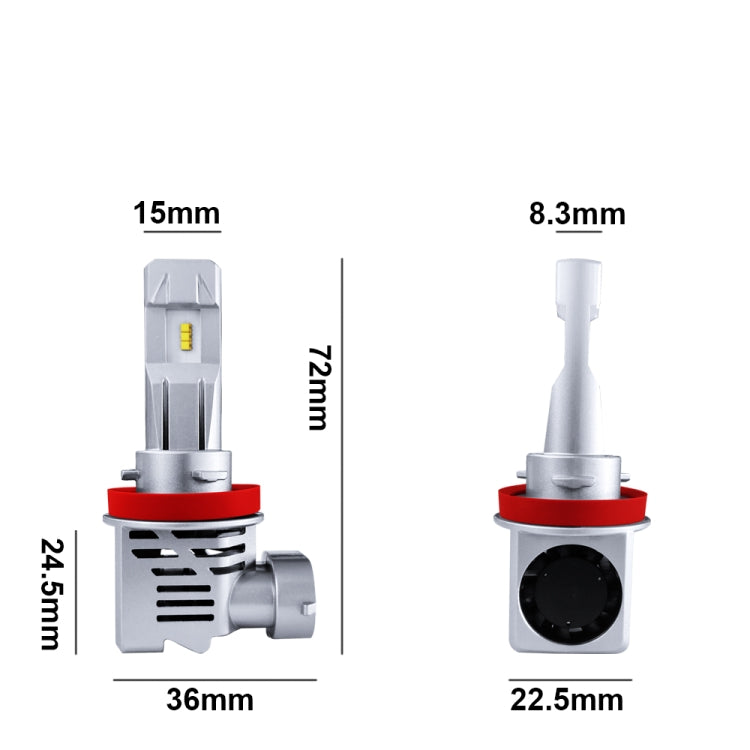 2 PCS M3 H8 / H9 / H11 DC9-32V / 17W / 6500K / 2000LM IP68 Car LED Headlight Lamps(Cool White) - LED Headlamps by PMC TechLife | Online Shopping South Africa | PMC TechLife