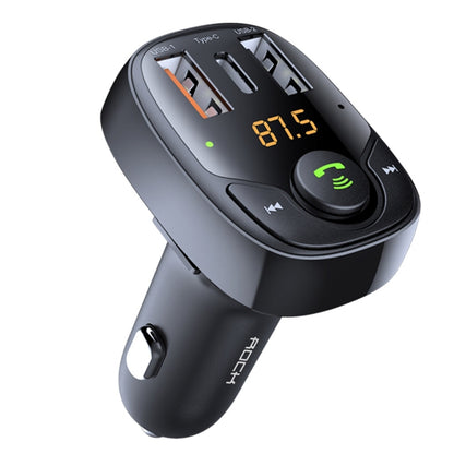 ROCK B301 Dual USB + PD Bluetooth 5.0 FM Transmitter & Car Charger, Support TF Card / U-disk(Black) - Bluetooth Car Kits by ROCK | Online Shopping South Africa | PMC Jewellery | Buy Now Pay Later Mobicred