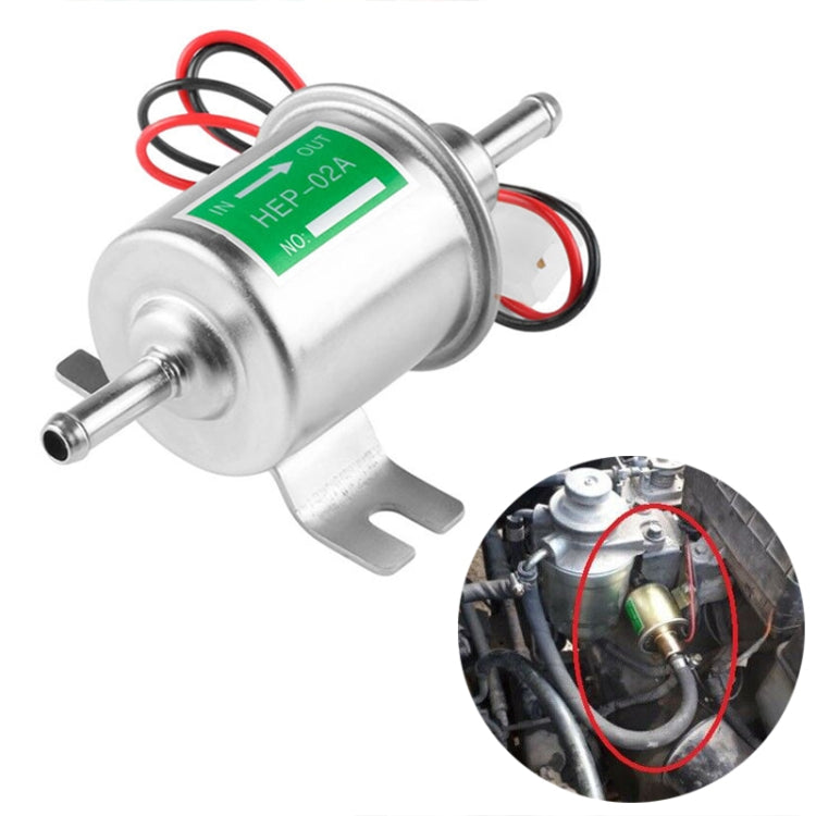 HEP-02A Universal Car 24V Fuel Pump Inline Low Pressure Electric Fuel Pump (Silver) - Engine Fittings by PMC Jewellery | Online Shopping South Africa | PMC Jewellery