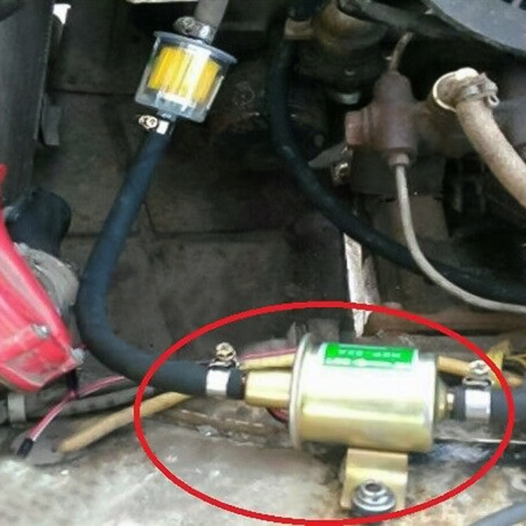 HEP-02A Universal Car 24V Fuel Pump Inline Low Pressure Electric Fuel Pump (Silver) - Engine Fittings by PMC TechLife | Online Shopping South Africa | PMC TechLife