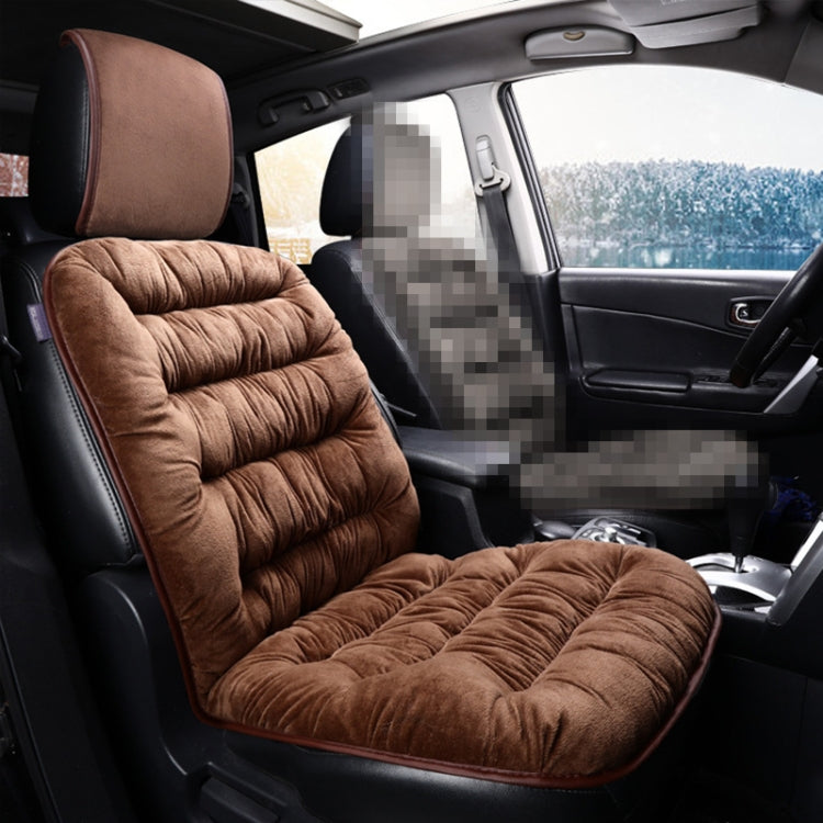 Car Thick Plush Seat Cushion Warmer Cover Winter Seat Mat (Coffee) - Seat Accessories by PMC TechLife | Online Shopping South Africa | PMC TechLife