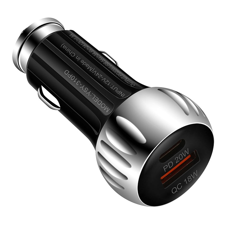 ACC-310 PD 20W + QC3.0 38W Dual Ports Fast Charging Car Charger (Black) - Car Charger by PMC Jewellery | Online Shopping South Africa | PMC Jewellery