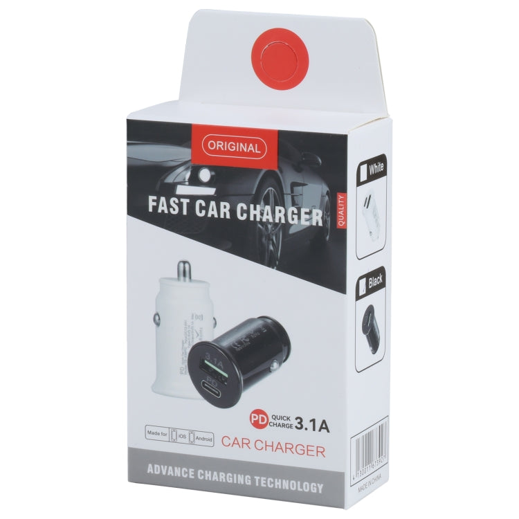 TE-339PD 3.1A PD USB-C / Type-C + USB Interface Mini Fast Charging Car Charger(Black) - Car Charger by PMC TechLife | Online Shopping South Africa | PMC TechLife