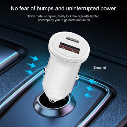 PD 20W USB-C / Type-C + QC 3.0 USB Interface Fast Charging Car Charger (White) - Car Charger by PMC Jewellery | Online Shopping South Africa | PMC Jewellery