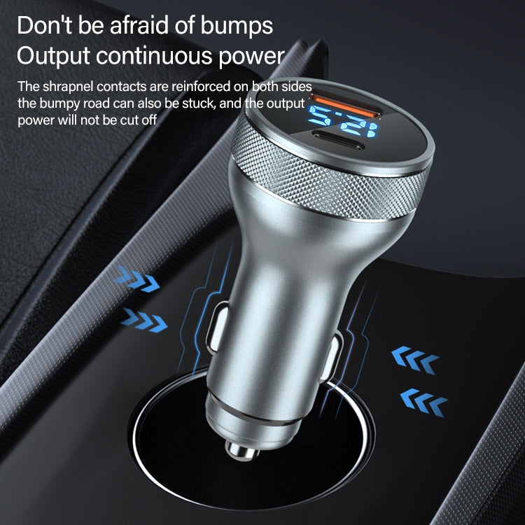 ACC-568 PD 20W USB-C / Type-C + USB Digital Display Fast Charge Car Charger (Black) - Car Charger by PMC TechLife | Online Shopping South Africa | PMC TechLife