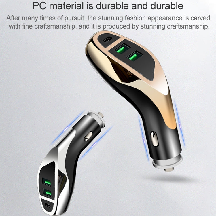 WLX-K1 QC3.0 Dual USB + Type-C Triple Car Charger (Silver) - Car Charger by PMC TechLife | Online Shopping South Africa | PMC TechLife