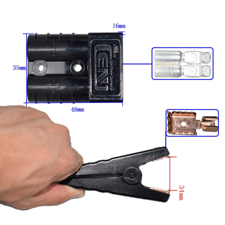 50A Anderson to Clip Cable Plug Connector - Booster Cable & Clip by PMC TechLife | Online Shopping South Africa | PMC TechLife