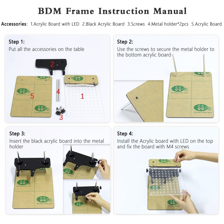 Car LED BDM Frame Holder BDM ECU Brush Test Stand with 4 Probe Pens - Electronic Test by PMC TechLife | Online Shopping South Africa | PMC TechLife