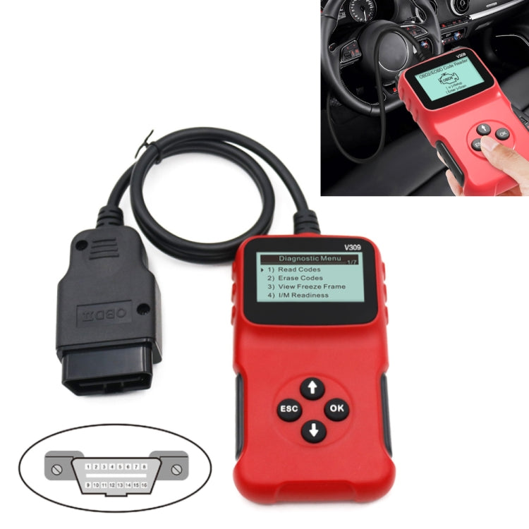 V309 Car Portable OBD2 Scanner Car Diagnostic Tool OBD 2 Automotive Scanner OBD Code Reader - Code Readers & Scan Tools by PMC TechLife | Online Shopping South Africa | PMC TechLife