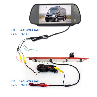 PZ468 Car Waterproof 170 Degree Brake Light View Camera + 7 inch Rearview Monitor for Mercedes-Benz Vito 2016 - Rear View Cameras by PMC Jewellery | Online Shopping South Africa | PMC Jewellery