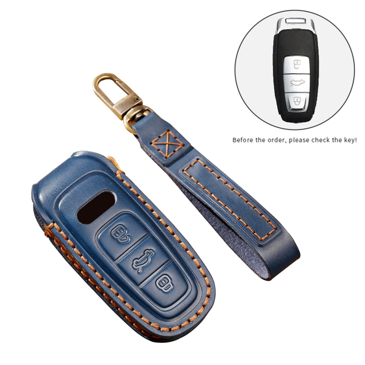 Hallmo Car Cowhide Leather Key Protective Cover Key Case for Audi A6L / A8L / A4 / A7 / A5 C Style(Brown) - free shipping - PMC TechLife - Order now!