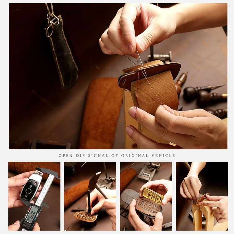 Hallmo Car Cowhide Leather Key Protective Cover Key Case for Audi A6L / A8L / A4 / A7 / A5 C Style(Brown) - free shipping - PMC TechLife - Order now!