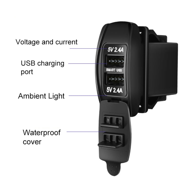 Car 4.8A Double-sided Mobile Phone Charger - DIY Modified Charger by PMC TechLife | Online Shopping South Africa | PMC TechLife
