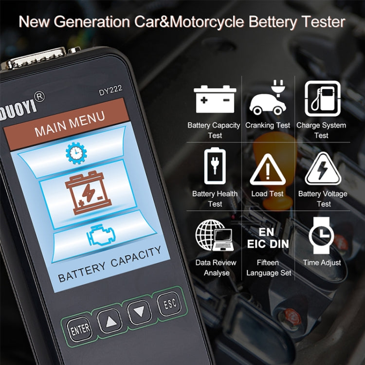 DUOYI DY222 Car 12V / 24V Battery Tester - free shipping - PMC TechLife - Order now!
