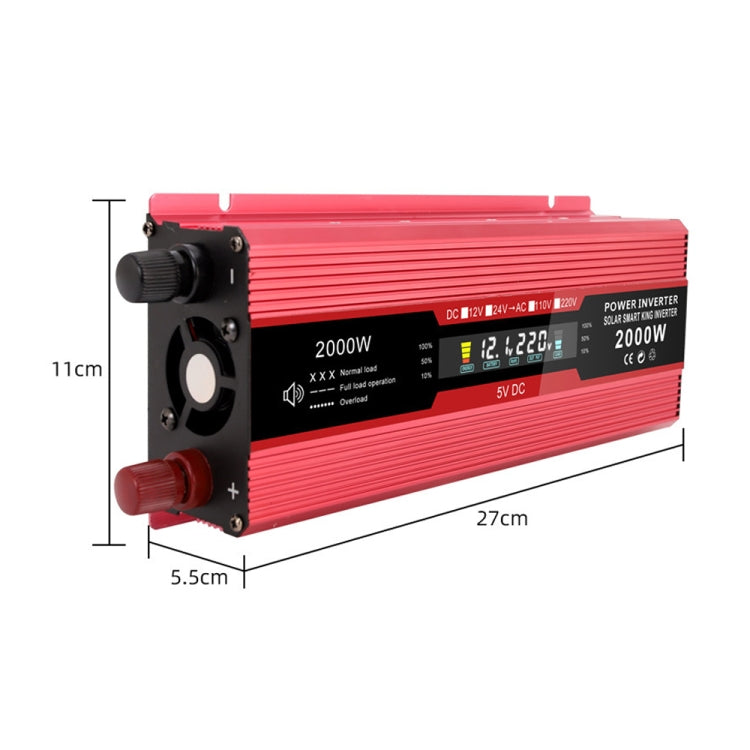 Carmaer Universal 12V to 220V 2000W Car LCD Display Inverter Household Power Converter - Modified Square Wave by PMC Jewellery | Online Shopping South Africa | PMC Jewellery