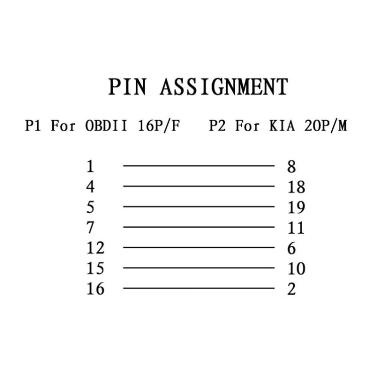 20Pin to 16Pin Car OBD Conversion Cable for Kia - Cables & Connectors by PMC Jewellery | Online Shopping South Africa | PMC Jewellery