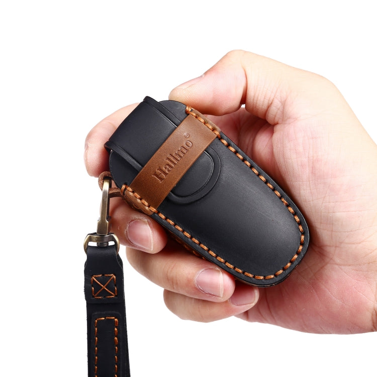Hallmo Car Cowhide Leather Key Protective Cover Key Case for Hyundai 4-button(Brown) - free shipping - PMC TechLife - Order now!
