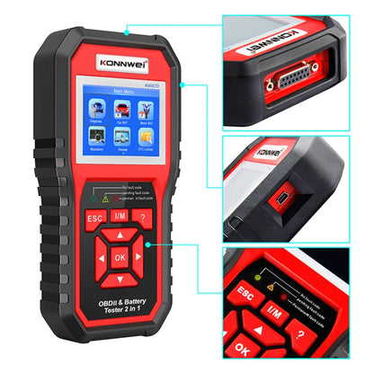 KONNWEI KW870 2 in 1 Car OBD2 Fault Diagnosis + Battery Tester - Code Readers & Scan Tools by KONNWEI | Online Shopping South Africa | PMC Jewellery