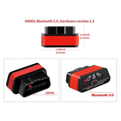 KONNWEI KW901 Android Phone OBD2 Car Bluetooth 5.0 Diagnostic Scan Tools(Orange) - Code Readers & Scan Tools by KONNWEI | Online Shopping South Africa | PMC Jewellery | Buy Now Pay Later Mobicred