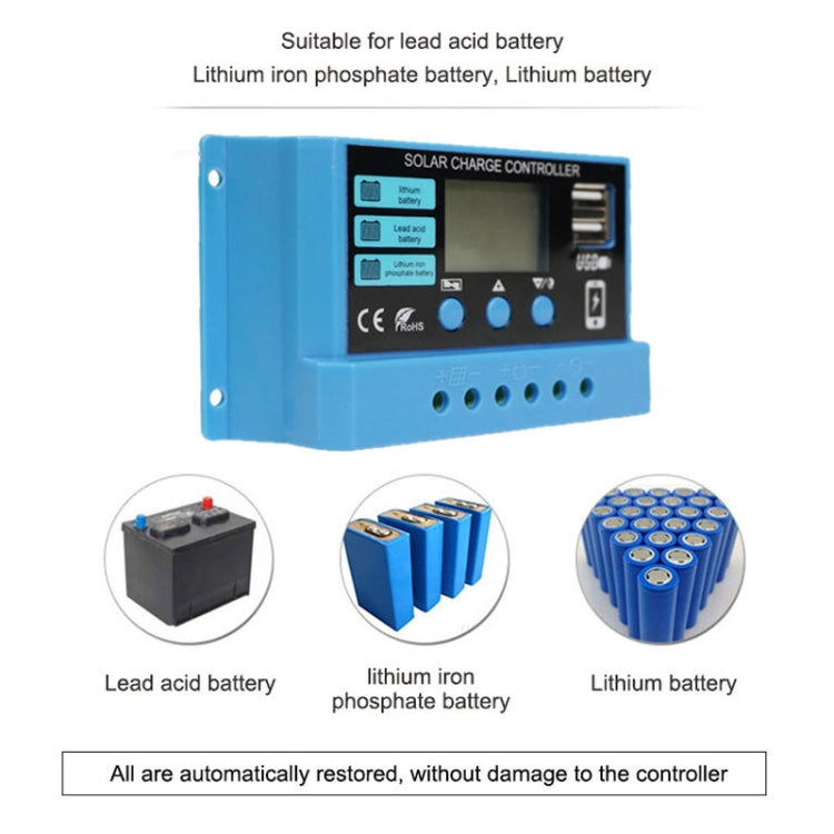 30A Solar Charge Controller 12V / 24V Lithium Lead-Acid Battery Charge Discharge PV Controller - Voltage Stabilizer by PMC TechLife | Online Shopping South Africa | PMC TechLife