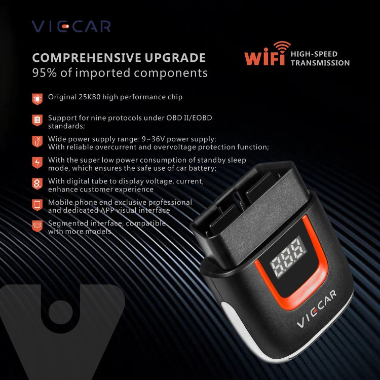 Viecar VP004 Car Mini OBD + USB / Type-C Interface Fault Detector V1.5 WiFi Diagnostic Tool - Code Readers & Scan Tools by PMC Jewellery | Online Shopping South Africa | PMC Jewellery