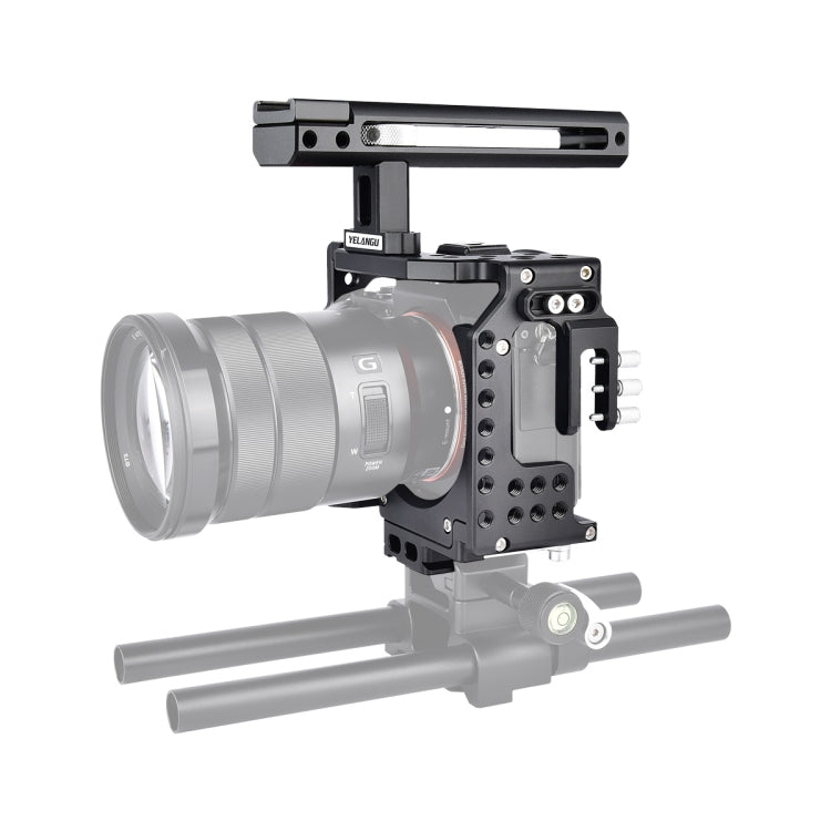 YELANGU CA7 YLG0908A Handle Video Camera Cage Stabilizer for Sony A7K / A72 / A73 / A7S2 / A7R3 / A7R2 / A7X(Black) - Camera Cage by YELANGU | Online Shopping South Africa | PMC Jewellery | Buy Now Pay Later Mobicred