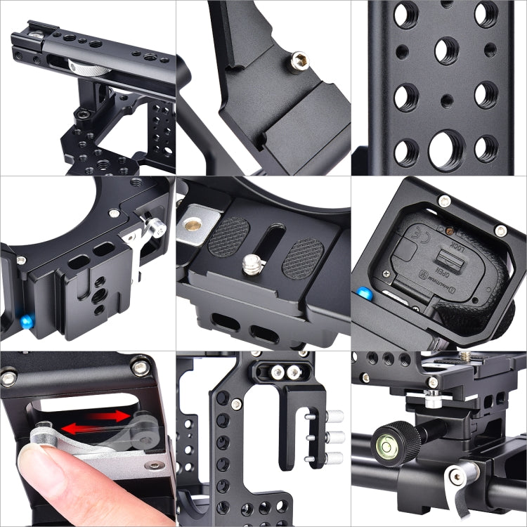 YELANGU CA7 YLG0908A Handle Video Camera Cage Stabilizer for Sony A7K / A72 / A73 / A7S2 / A7R3 / A7R2 / A7X(Black) - Camera Cage by YELANGU | Online Shopping South Africa | PMC Jewellery | Buy Now Pay Later Mobicred