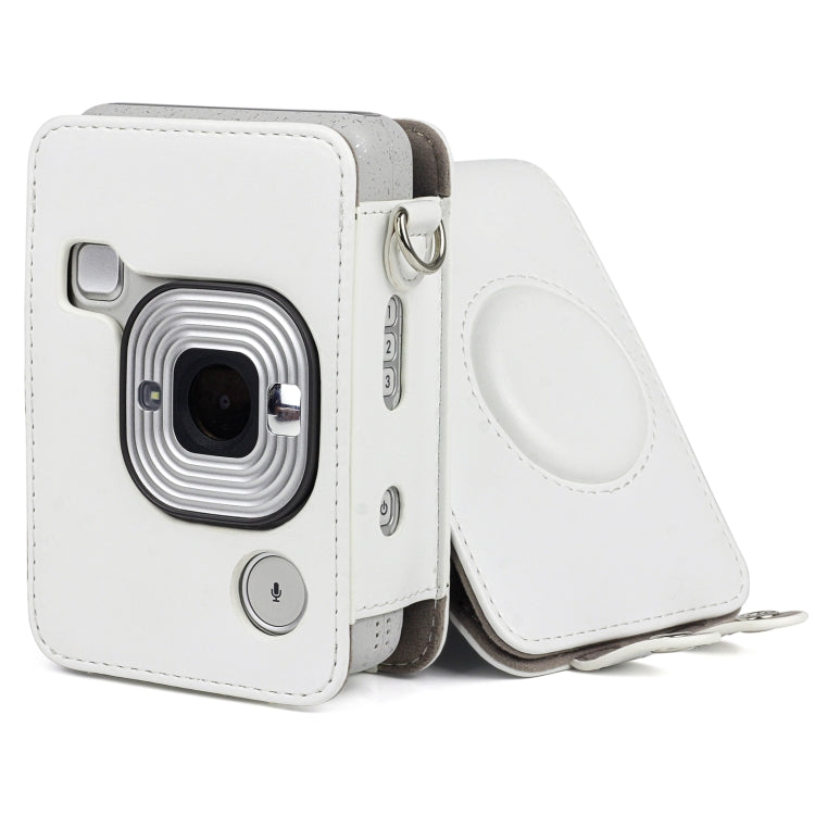 Full Body Camera Retro PU Leather Case Bag with Strap for FUJIFILM instax mini Liplay (White) - Leather Bag by PMC TechLife | Online Shopping South Africa | PMC TechLife