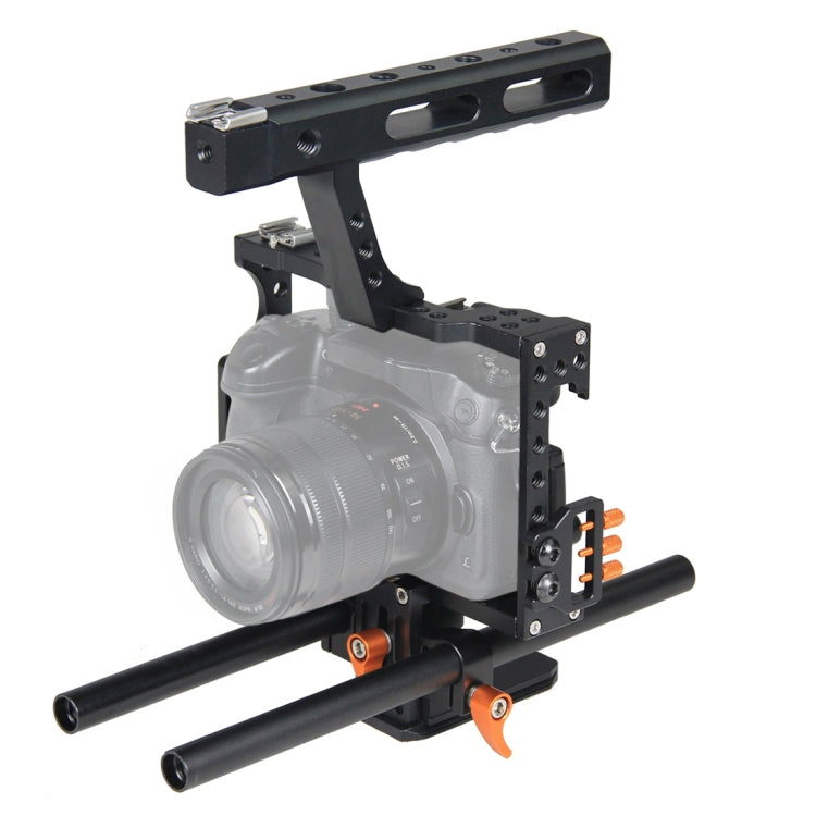 YELANGU YLG0904A-C Handle Video Camera Cage Stabilizer for Panasonic Lumix DMC-GH4 / Sony A7 & A7S & A7R & A7RII & A7SII(Orange) - Camera Cage by YELANGU | Online Shopping South Africa | PMC Jewellery | Buy Now Pay Later Mobicred