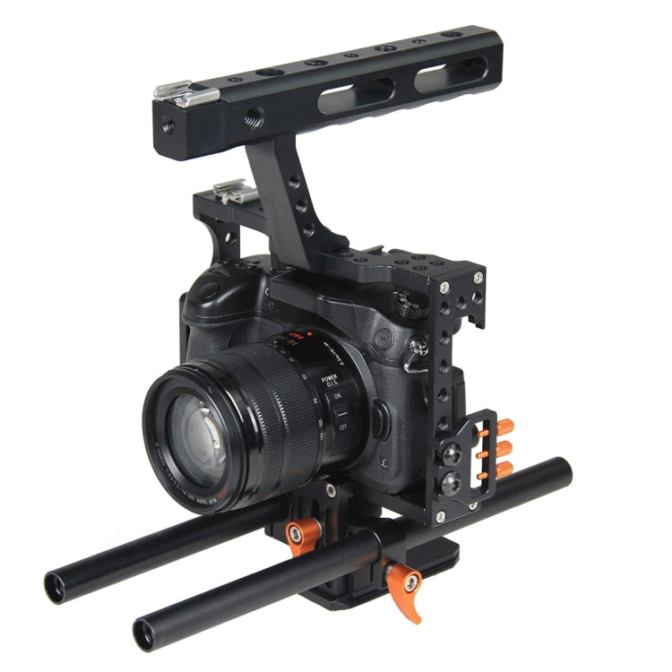 YELANGU YLG0904A-C Handle Video Camera Cage Stabilizer for Panasonic Lumix DMC-GH4 / Sony A7 & A7S & A7R & A7RII & A7SII(Orange) - Camera Cage by YELANGU | Online Shopping South Africa | PMC Jewellery | Buy Now Pay Later Mobicred