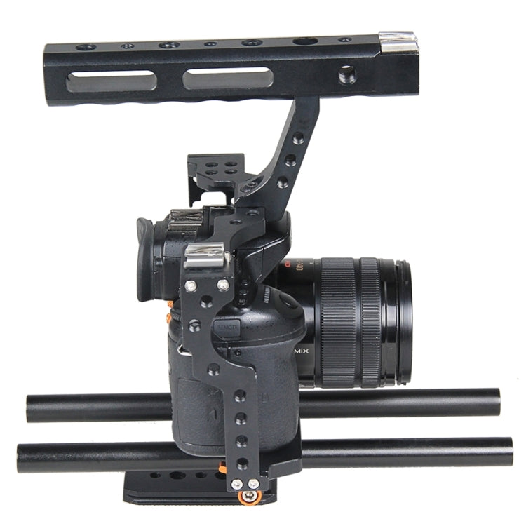 YELANGU YLG0904A-C Handle Video Camera Cage Stabilizer for Panasonic Lumix DMC-GH4 / Sony A7 & A7S & A7R & A7RII & A7SII(Orange) - Camera Cage by YELANGU | Online Shopping South Africa | PMC Jewellery | Buy Now Pay Later Mobicred