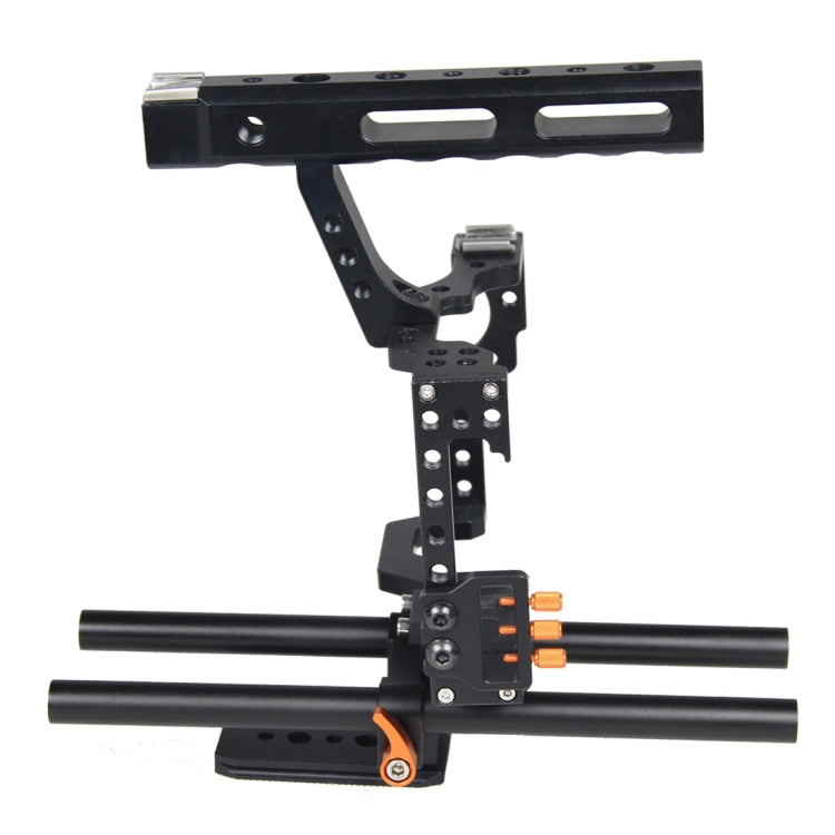 YELANGU YLG0904A-C Handle Video Camera Cage Stabilizer for Panasonic Lumix DMC-GH4 / Sony A7 & A7S & A7R & A7RII & A7SII(Orange) - Camera Cage by YELANGU | Online Shopping South Africa | PMC Jewellery | Buy Now Pay Later Mobicred