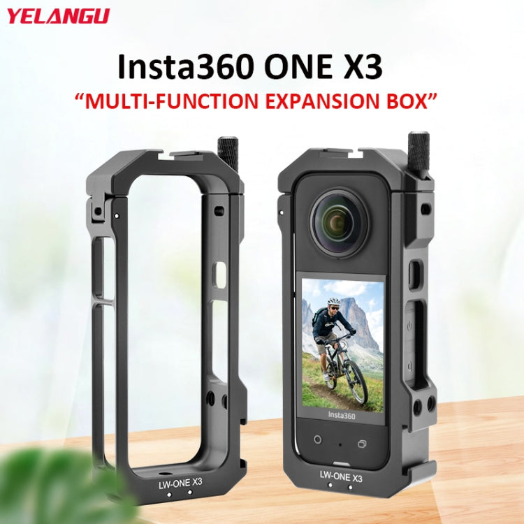 For Insta360 X3 YELANGU LW-ONE X3 Metal Cage Extended Frame Case - Mount & Holder by YELANGU | Online Shopping South Africa | PMC TechLife | Buy Now Pay Later Mobicred
