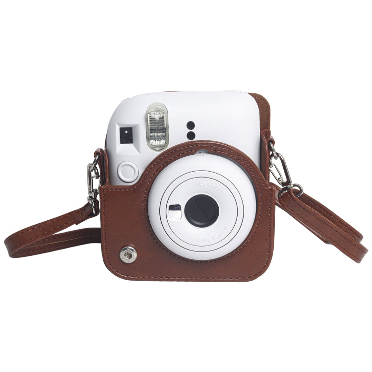 For FUJIFILM Instax mini 12 Leather Case Full Body Camera Bag with Shoulder Strap (Brown) - Leather Bag by PMC TechLife | Online Shopping South Africa | PMC TechLife | Buy Now Pay Later Mobicred