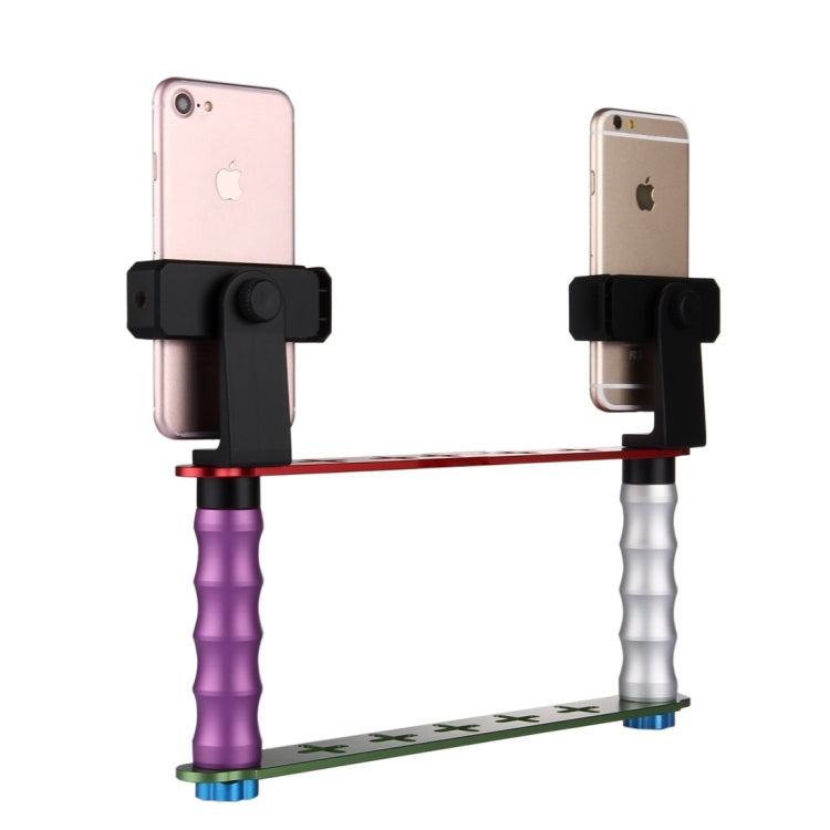Smartphone Live Broadcast Bracket Dual Hand-held Selfie Mount Kits with 2x V-Bracket + 3x Phone Clips, For iPhone, Galaxy, Huawei, Xiaomi, HTC, Sony, Google and other Smartphones - Selfie Sticks by PMC Jewellery | Online Shopping South Africa | PMC Jewellery