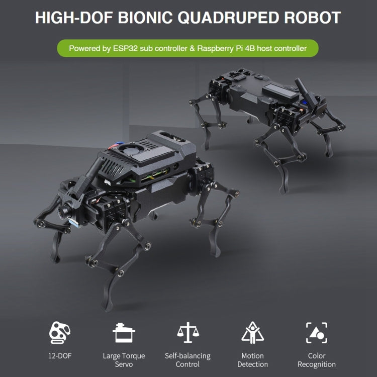 Waveshare WAVEGO 12-DOF Bionic Dog-Like Robot, Basic Version(EU Plug) - free shipping - PMC TechLife - Order now!
