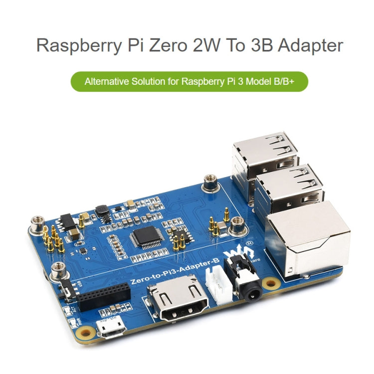 Waveshare Raspberry Pi Zero 2W To 3B Adapter for Raspberry Pi 3 Model B/B+ - free shipping - PMC TechLife - Order now!