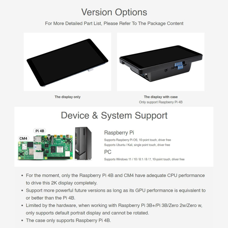 Waveshare 5.5 inch 1440 x 2560 2K Capacitive Touch LCD Display IPS Screen for Raspberry Pi , HDMI Interface - free shipping - PMC TechLife - Order now!