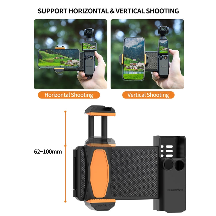 For DJI OSMO Pocket 3 Sunnylife OP3-AD744 Expanded Phone Clamp Holder with Storage Case (Black) - free shipping - PMC TechLife - Order now!