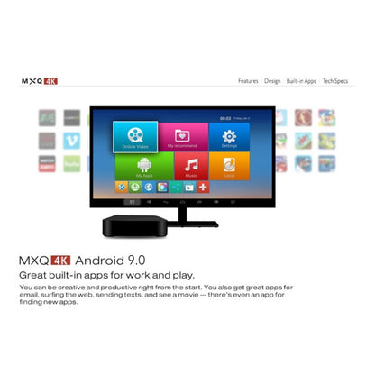 MXQ 4K Full HD Media Player RK3229 Quad Core KODI Android 9.0 TV Box with Remote Control, RAM: 1GB, ROM: 8GB, Support HDMI, WiFi, Miracast, DLNA(Black) - Others by PMC Jewellery | Online Shopping South Africa | PMC Jewellery