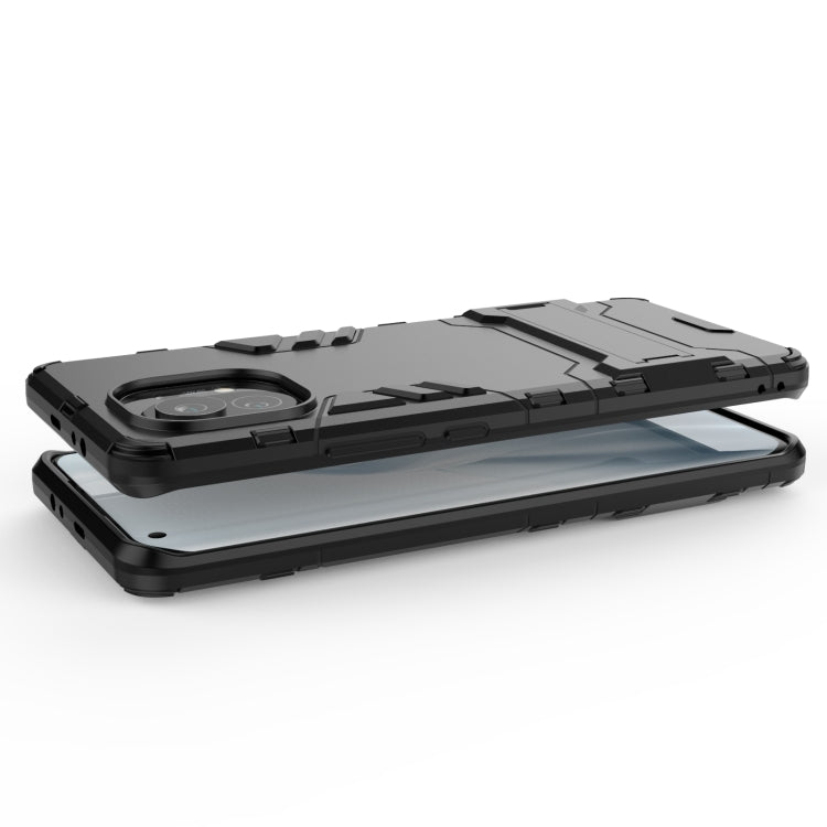 For Xiaomi Mi 11 PC + TPU Shockproof Protective Case with Holder(Black) - Xiaomi Cases by PMC TechLife | Online Shopping South Africa | PMC TechLife | Buy Now Pay Later Mobicred