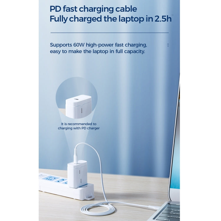 JOYROOM S-1230M3 60W PD Type-C / USB-C to Type-C / USB-C Fast Charging Data Cable, Length:1.2m(White) - USB-C & Type-C Cable by JOYROOM | Online Shopping South Africa | PMC Jewellery